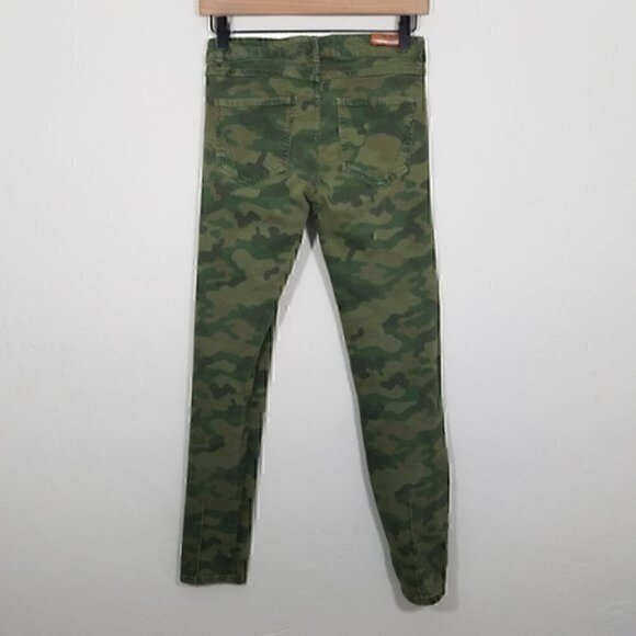 Zara Camo Distressed Stretch Skinny Jeans 4 - Picture 5 of 9